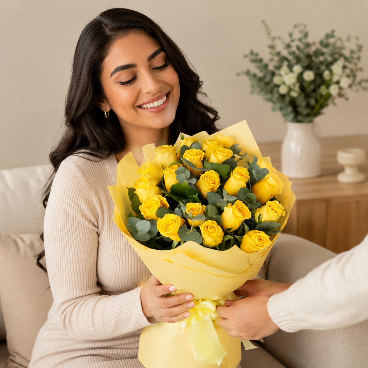 Ramo de flores amarillas para regalo